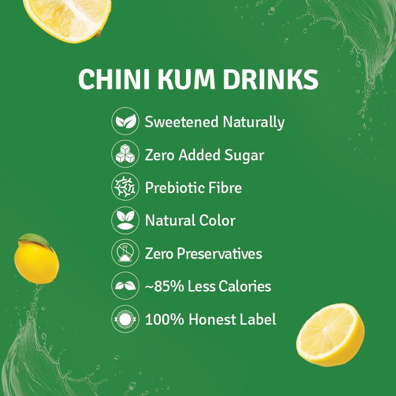 Image of CHINI KUM Lemon POP (Zero Sugar, Prebiotic Fibre, Stevia, Monk Fruit, 7cal /100ml, No Preservative, Guilt-Free Beverage) | 160ml | Pack of 1