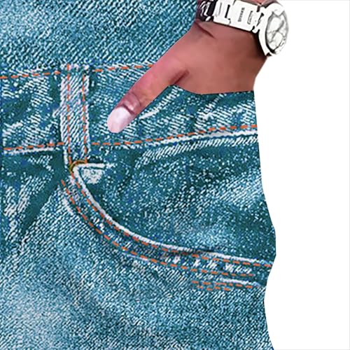 Image of SUZONANA Plus Size Denim Print Maxi Dresses for Curvy Women Casual Blue Jean Dress Summer Short Sleeve Tshirt Western Cowgirl Outfits 3XL