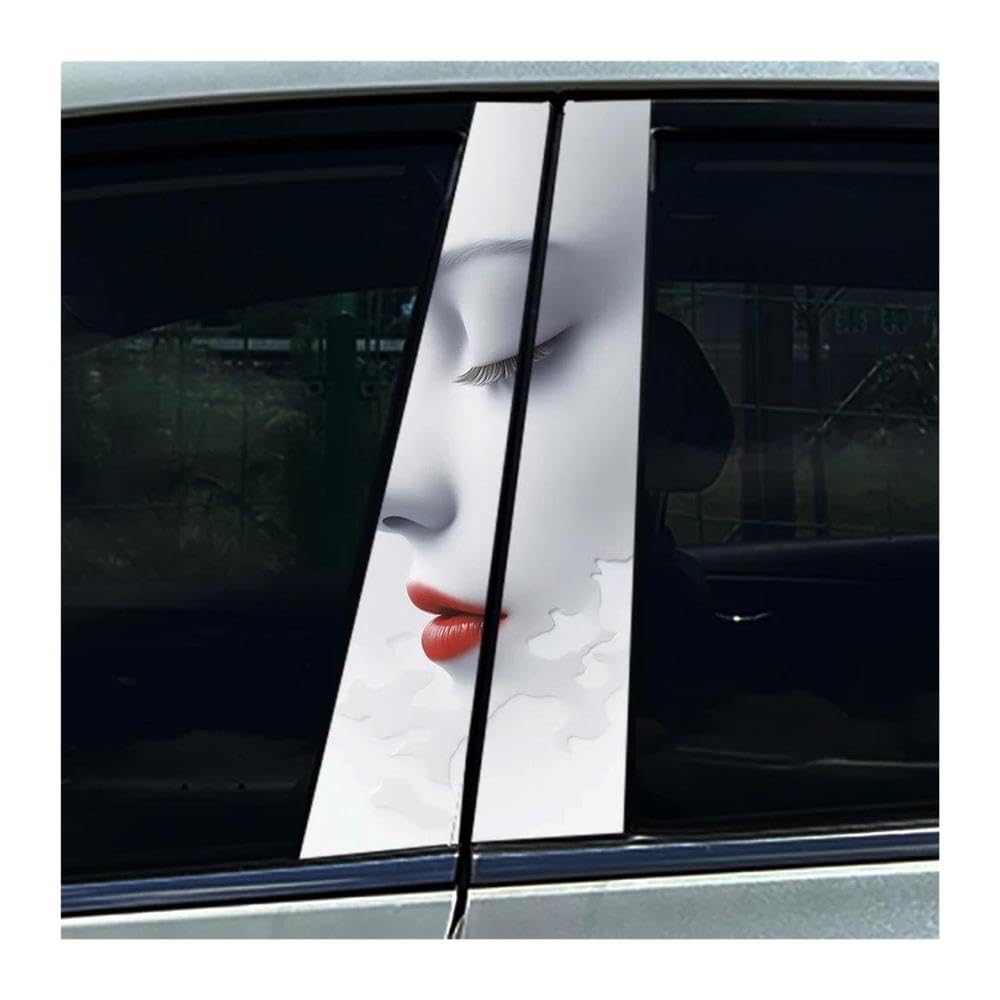 Body Parts 2PCS Car Center Column Waterproof Decals Beauty Art Creative Auto B-Pillar Stickers(C)