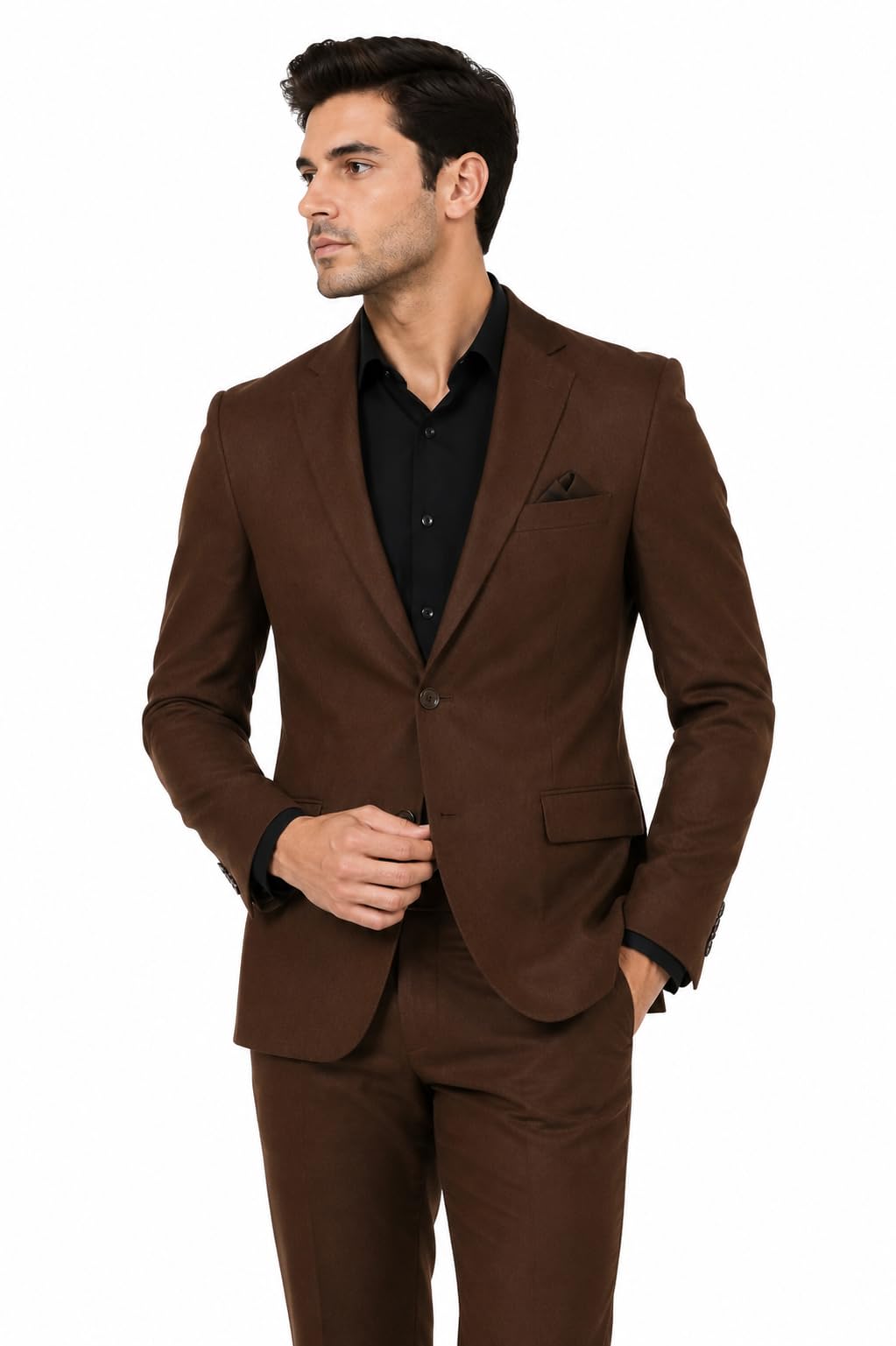 Men's Brown Premium Double Button Slim Fit Wedding, Party & Formal Blazer-picture-20