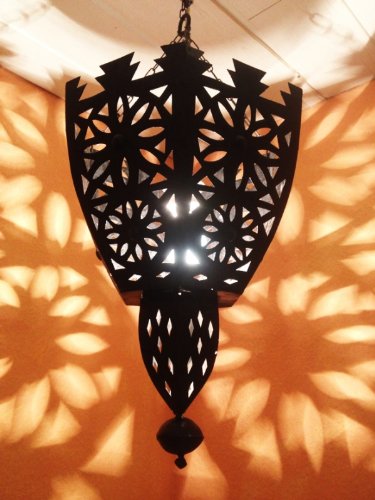 Orientalische Lampe Pendelleuchte Schwarz Frana E27 Lampenfassung | Marokkanische Design Hängeleuchte Leuchte aus… – Bild 3