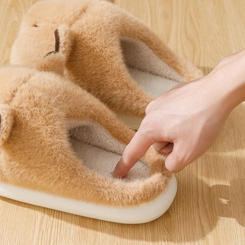 Fuzzy Capybara Plush Slippers for Women Cute Animal Slippers Capybara Gift3
