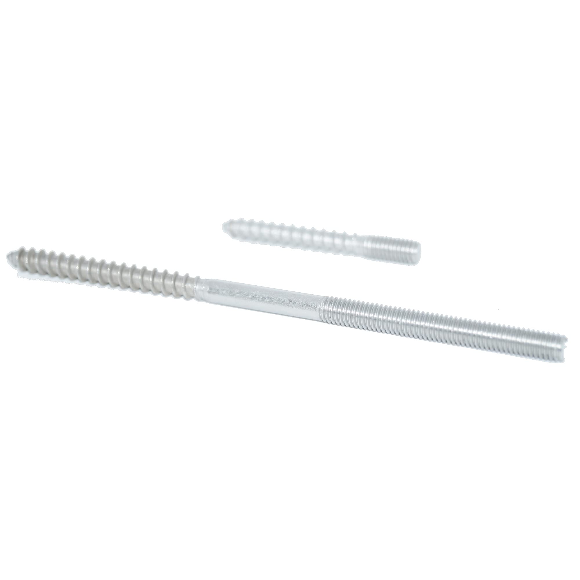Lot de 5 vis à double filetage M6 x 180 - Sans surface de clé - En acier inoxydable A2 VA