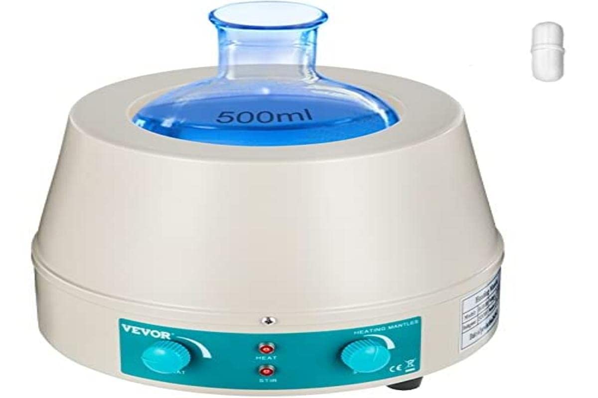 VEVOR Labor Heizmantel 500 ml Digitaler Magnetrührer-Mantel Labor Heizhaube zum Erhitzen und Rühren von Flüssigkeiten Digitaler Elektroheizmantel
