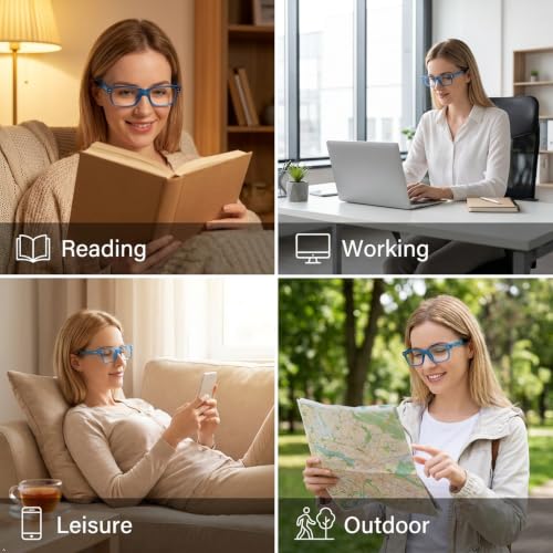 Image of Eyekepper Blue Light Reading Glasses Men Women 1.25, Blue 2 Pack