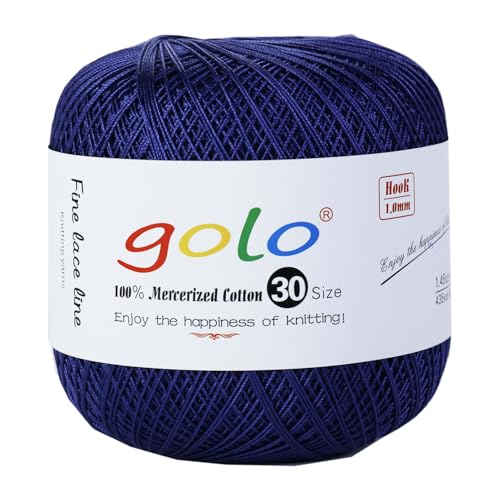 Image of golo Crochet Thread Size 30 Yarn for Hand Kniting Yarn for Tatting Twilight Blue 230