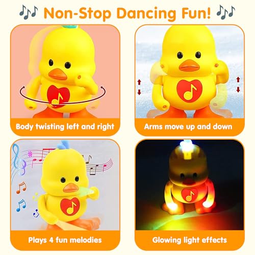 Image of Kidology Musical Dancing Duck Toy with Lights & Music for Kids| Interactive Walking & Moving Duck Toy | Battery Operated Light & Sound Toy | Activity & Sensory Play Toy | Gift for Boys & Girls