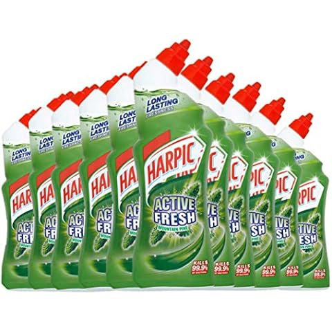 Harpic Active Fresh Toilet Cleaning Gel 750ml - Mountain Pine, Removes Limescale and Stains (Pack of 12) Cover
