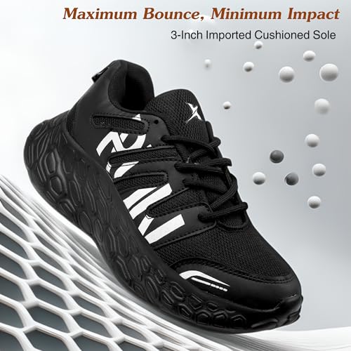 Image of Kraasa Men's Lace Up Running Shoes Comfortable Ultra Light Breathable Non Slip Walking Shoes Casual Fashion Sneakers