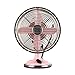 Peaceip wentylator stołowy w stylu retro, metalowy, brązowy, elektryczny wentylator biurkowy, nostalgiczny wentylator (kolor: różowy, wymiary: 24 x 32 cm)