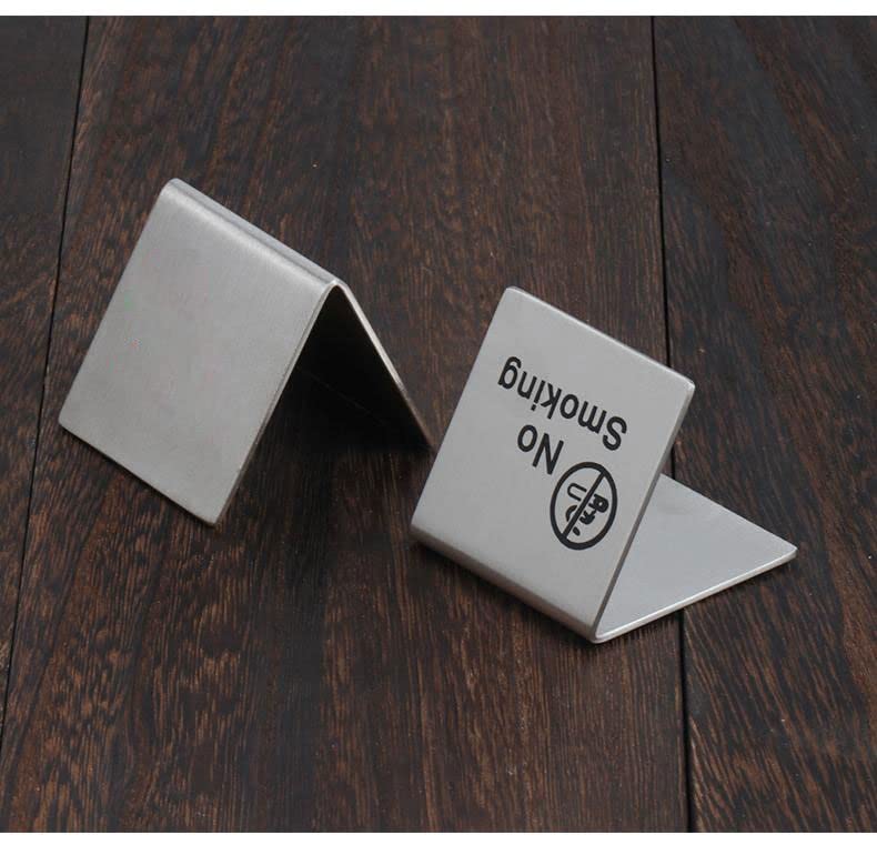 zalati No Smoking Sign 4pcs Table Signal Card Stainless Steel for Indoor & Outdoor Restaurant Coffee Office Table - Image 4