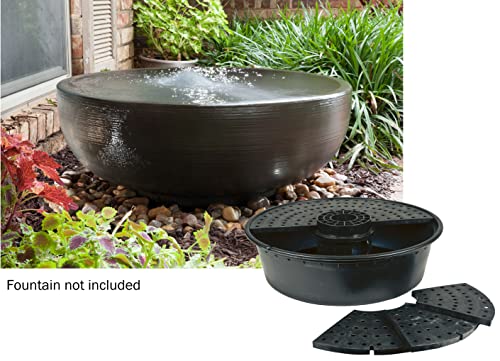 Image of Little Giant DFB36 36-Inch Disappearing Water Fountain Basin, Supports Up to 2,000 lbs., Black, 566517
