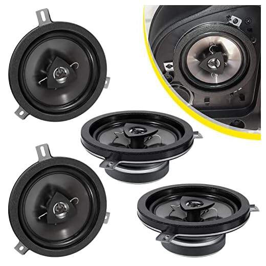 4 Pack Speaker Upgrade For 2007-2018 Jeep Wrangler JK JKU & Grand Cherokee, Commander, Liberty, Dodge Challenger, Durango, Dakota, Nitro, Chrysler 6.5 Inch 2-Way Car Audio Speaker Replace OEM 77KICK10