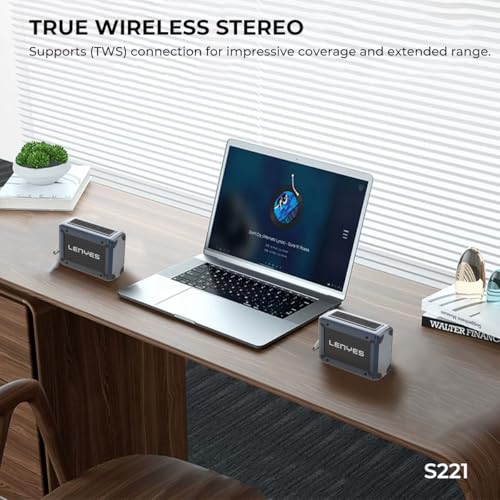 Image of Lenyes S221, Wireless Bluetooth Portable Speaker, 360 Degree Sound, 10W Output, 3 Hours Playtime, Bluetooth v5.0, Aux /TF Card /USB Input, TWS Function, Type-C Charging Port, with Carrying Hook (Green)