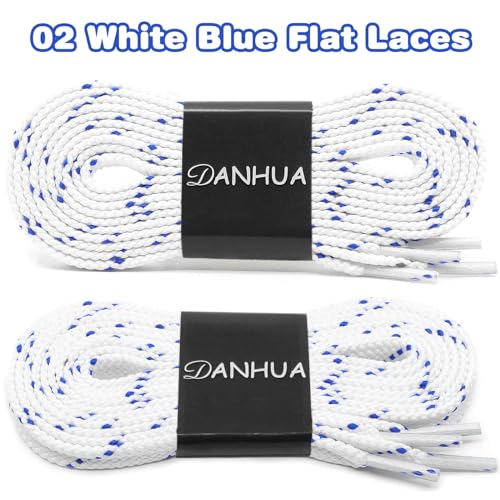 Image of Flat Shoelaces Multicolor Twill Point Thick Shoe Lace Shoestring 2 Pair