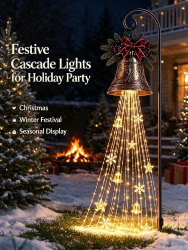 ChayWillow Solar Christmas Bell Cascade String Light for Outdoor - image 2