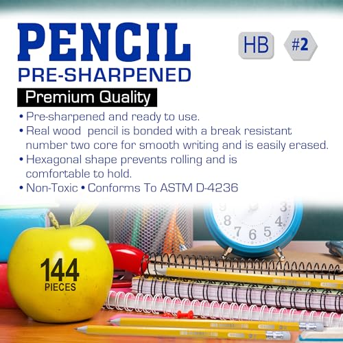 BAZIC PRODUCTS Lápiz Premium Amarillo #2 HB, 144 unidades miniatura 3