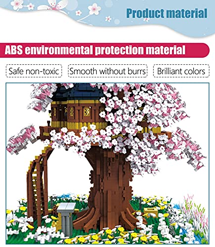 sookin Bausteine Architektur Modell, 5280 Klemmbausteine Sakura Baum Bausteine mit Bauplatten Kirschblüte Gebäude… – Bild 3