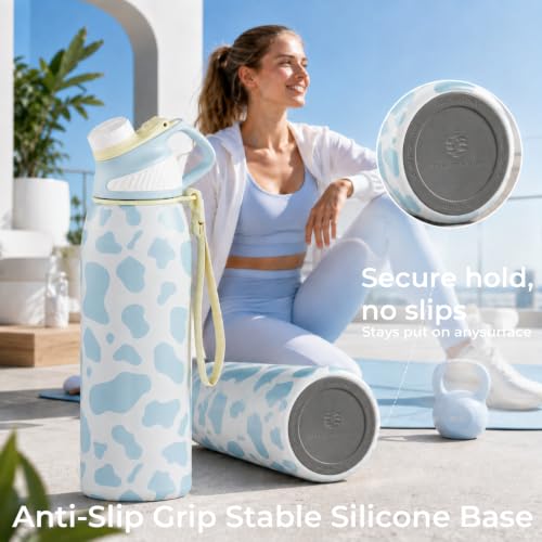Image of 32 oz Insulated Stainless Steel Water Bottle No Straw Magnetic Lid