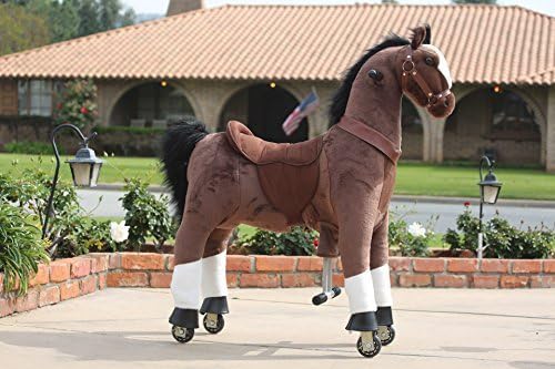 MEDALLION - My Pony Ride On Real Walking Horse for Children 5 to 12 Years Old or Up to 110 Pounds (Color Medium Chocolate Horse) for Boys and Girls