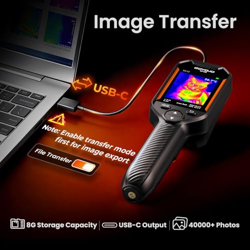 Image of GH192 Thermal Imaging Camera, 240x240 Super IR Resolution, Dual-Sensor with 2MP Visual Camera, 25Hz Handheld Thermal Imager with Alarm for Mechanical Maintenance Home HVAC Electrical Inspection