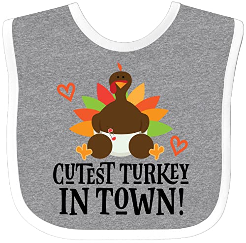 inktastic Thanksgiving Cutest Turkey in Town Baby Bib