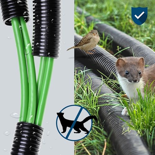 10 Meter Kalitec Wellrohr geschlitzt NW 17 I Wellschlauch offen I Marderschutzrohr I Leerrohr I Kabelschutz AD 21 mm ID 16,8 mm