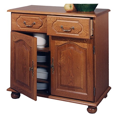 ACTUAL DIFFUSION Bretagne Buffet Bahut Chêne 2 Portes 2 Tiroirs, Bois, 41x82x77 cm