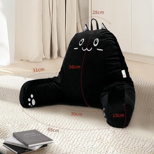 Sunside XM-PILLOW-BLACK Kitty Reading Pillow For Sitting In Bed, Cute Back Pillows For Adult And Children thumb #2