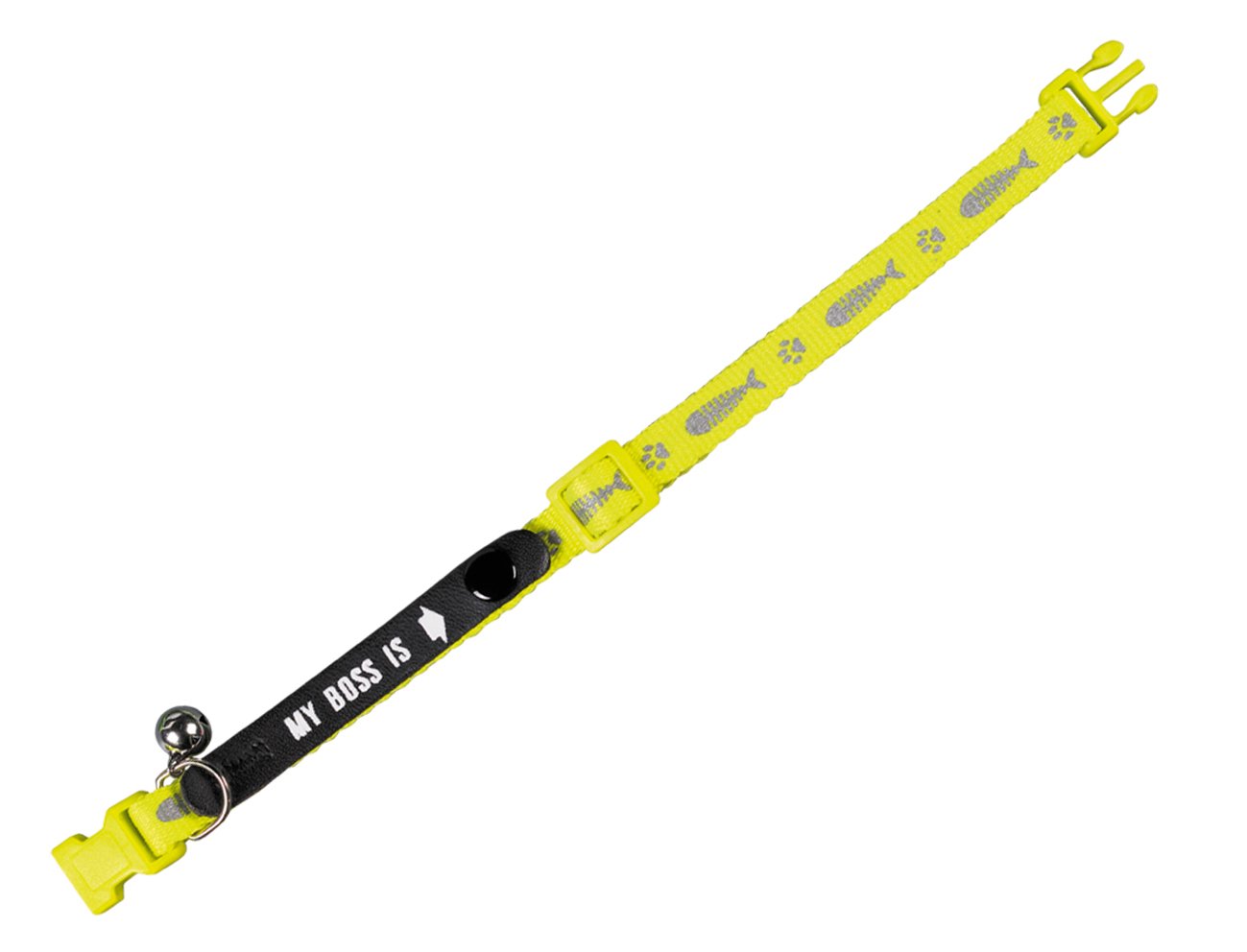 Nobby My Boss Adjustable Pattern Fish Cat Collar Yellow