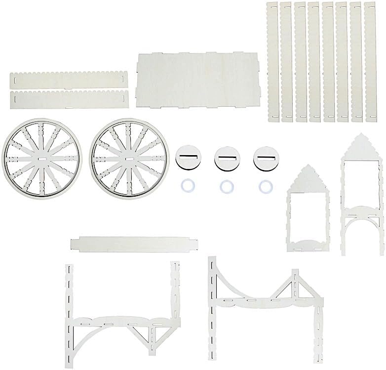 Miniatura 7 de BalsaCircle - Mini carrito de dulces cortado con láser natural de 25 pulgadas, soporte de postre para cupcakes de madera, fiesta, eventos