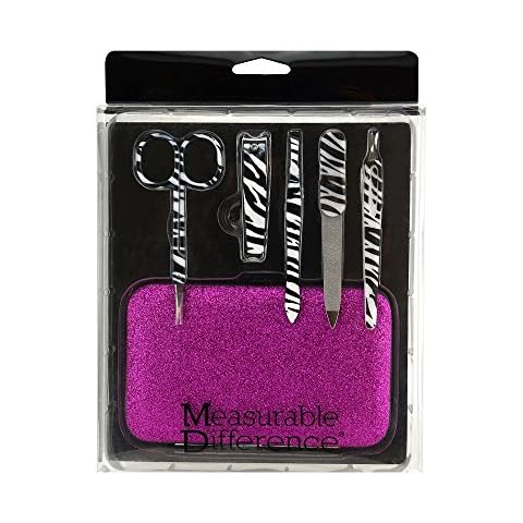 Measurable Difference Grab N Go 6 Piece Manicure Set, Zebra Stripes Cover