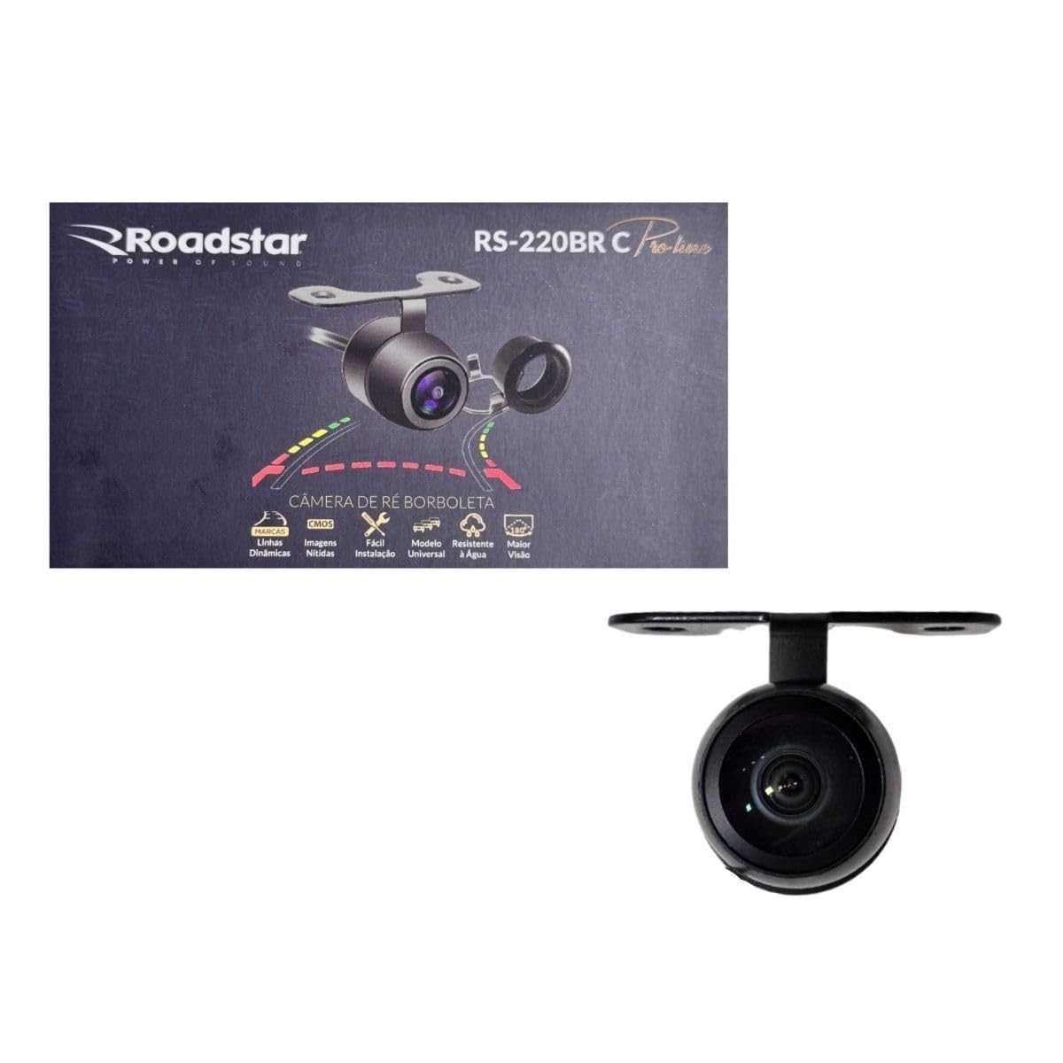Câmera de Ré Pro Line Modelo Borboleta com Linha Dinâmica Roadstar - RS220BR MI