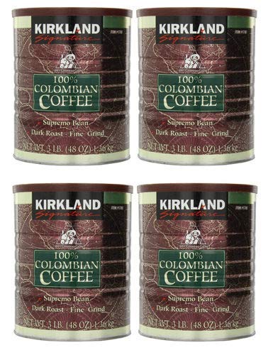 IUDUH 100% Colombian Coffee Supremo Bean Dark Roast-Fine Grind,Signature-ykgj ,3 Pound (Pack of 4)