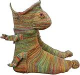HOUYAN Knit Crocodile Socks for Women Men, Novelty Shark Floor Socks, Lizard Alligator Winter Warm (US, Alpha, One Size, Regular, Standard, Chameleon)