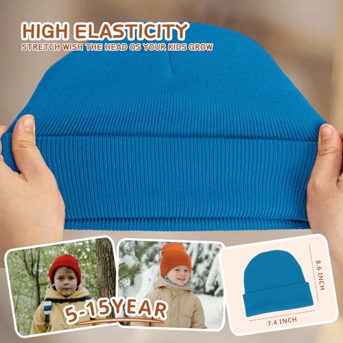 Image of ZOORON Kids Beanie Boys Girls Beanies Children Winter Hats Children Knit Warm Caps Kids Soft Beanie Cap