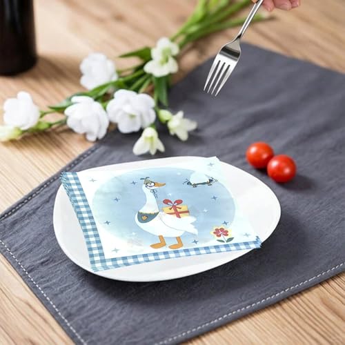 Servilletas de ganso de 2 capas azul suaves y absorbentes para decoración 3
