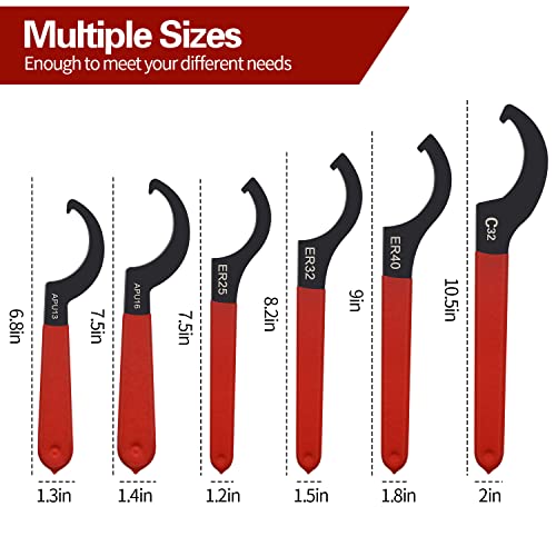 Ayqwe Spanner Wrench Set, 6Pcs Coilover Wrench, C-Shape Shock Spanner Wrench Hook Wrench Tools Steel Spanner, For Suspension System And Shock Adjustments #TOP2