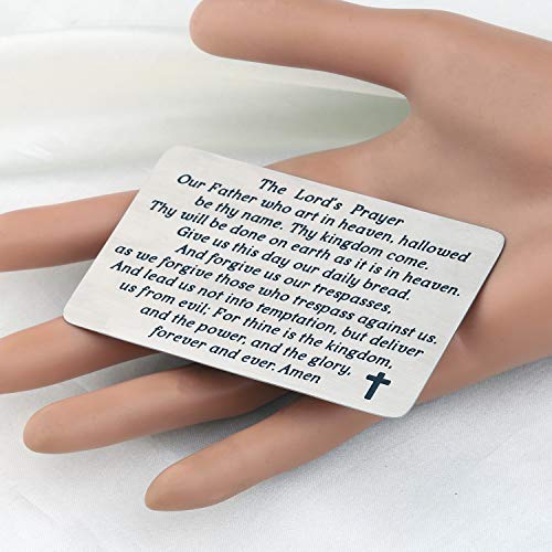 MYOSPARK The Lord's Prayer Engraved Wallet Card Our Father Who Art in Heaven Matthew 6:9-13 Religious Gift (Lord's prayer father W-C)4