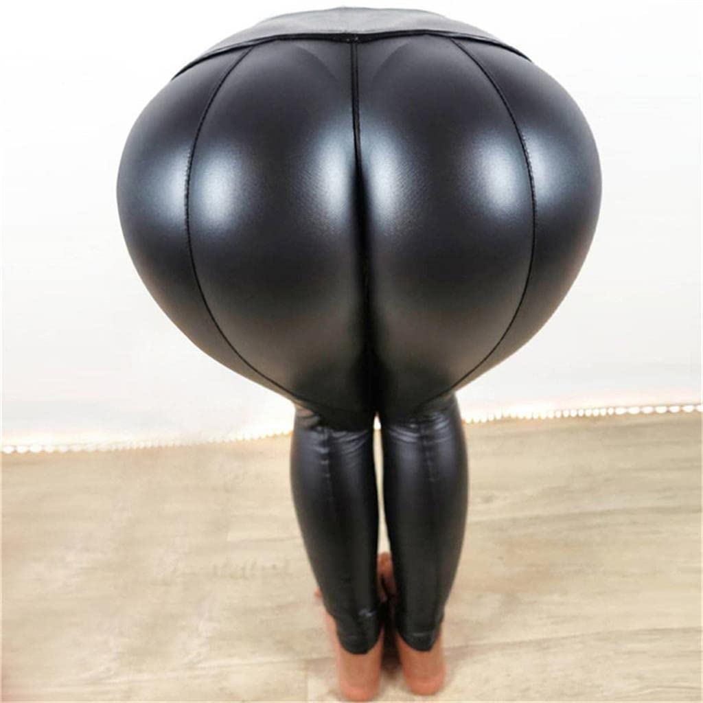 Mujeres Sexy PU Leggins Cuero Pantalones Negro Brillante Látex Polainas de Yoga Pantalones Deportivos de Fitness Ropa de Club