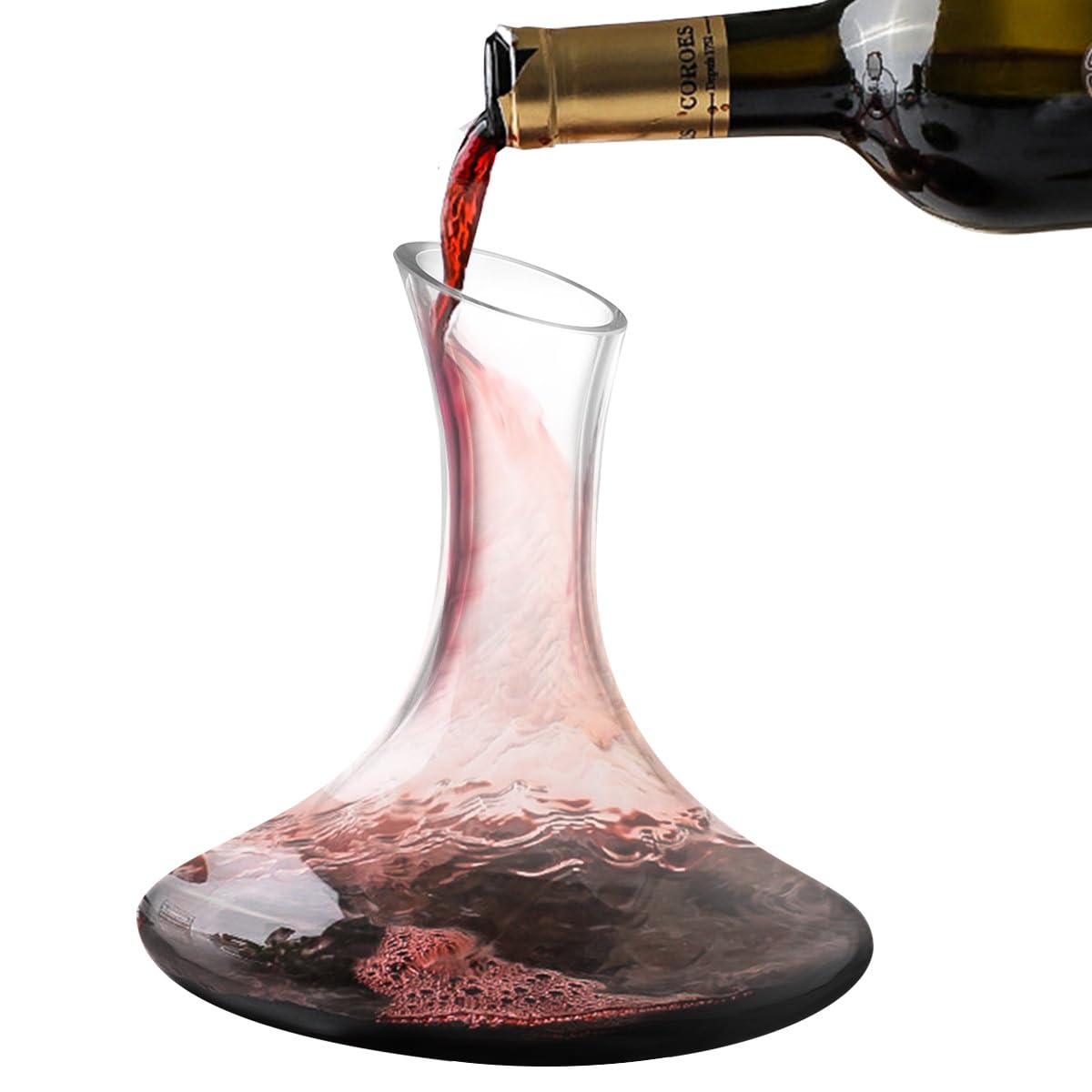 Abaodam Decantador para Mejorar Sabor y Decoración de Vidrio Diseño Antigoteo de Vino en Cenas y Eventos Obsequios