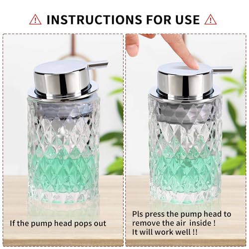 Toozfo Soap Dispenser With Liquid Pump Hand Lotion Dispenser Glass Antislip Shampoo Bathroom Kitchen 10Oz thumb #5