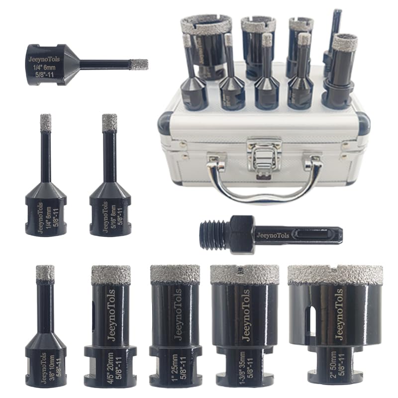 Set de 9 brocas de diamante secas en caja
