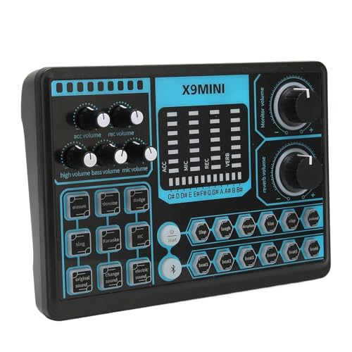 Cuifati Tarjeta de Sonido en, Sonido sin Pérdidas OTG Interfaz Digital Plug and Play, Auriculares con Micrófono Dual, con Acompañamiento BT Corte de Ruido Inteligente, para Karaoke Chat (Tarjeta de