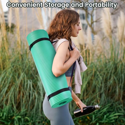 Image of BalanceFrom GoYoga All-Purpose 1 /2-Inch Extra Thick High Density Anti-Tear Exercise Yoga Mat with Carrying Strap