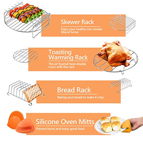 Air Fryer Accessories,TedGem 12PCS Air Fryer Accessories Set for Gowise USA & Phillips & Cozyna Air Fryer,Suit for 5.3qt to 5.8qt