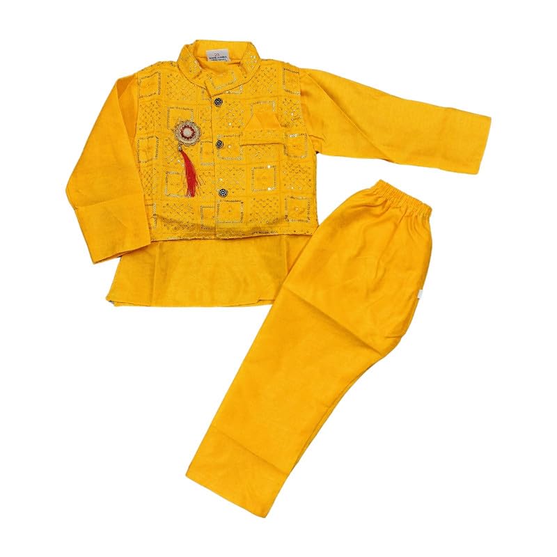 Image of Baby Boys Ethnic Dress Full Sleeves (Coty, Kurta & Pyajama) 0 Month to 4 Year Boy