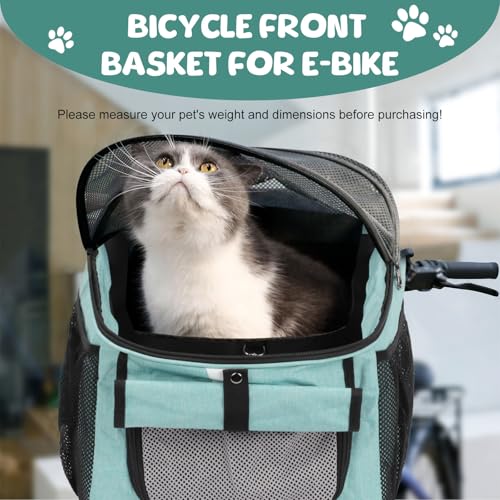 Hundekorb Fahrrad Vorne, Haustier-Fahrradkorb, Hundefahrradkorb, Fahrrad-Vorderkorb, Faltbar Wasserdicht Hunde Fahrrad Lenkerkorb, Fahrradkorb für Haustiere, Einkaufen, Camping und Outdoor (Blau)