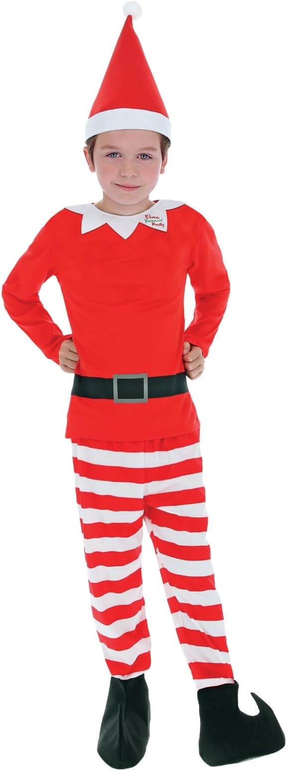 Smiffys Elves behavin' Badly Costume, Unisex Children, Red & White