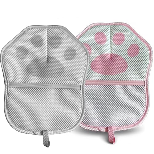 Image of Ganlaila Pet Hair Removal Glove for Dogs Cats, Newly Upgraded Reusable Electrostatic Pet Hair Gloves, Pet Hair Remover Tool for Clothing, Couch, Carpet, Car Seat , Reusable, Gray and Pink Set